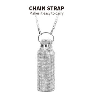 Bouteille Isotherme de Luxe Scintillante en Acier Inoxydable 304 avec Strass et Cristaux, Sans BPA, Anti-Fuite - Product Image 3