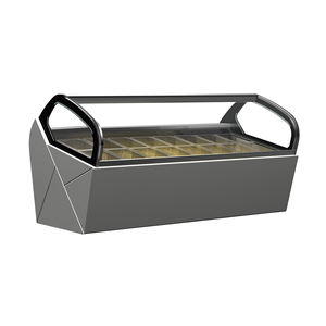 Gelato Gelato Showcase 8 Pans Beveled Transparent Glass Ice Cream Showcase Refrigerator Gelato