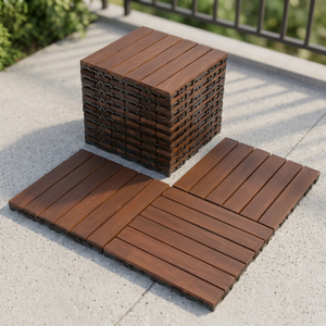 Carreaux de sol en bois massif d'acacia FresGard VG-1403GW 300x300mm Classiques, résistants aux acides, antidérapants, pour l'extérieur et l'intérieur, décoration de la maison - Product Image 1