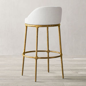 Customize Minimalist <b>Bar</b> Chair Hand Forged Golden Metal Hammered White Gold Outdoor Restaurant Home Dining <b>Stool</b> Italian Elegant - Product Image 5