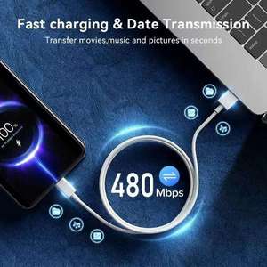 6A ชาร์จเร็วมาก USB-A เป็นสาย Type-C พร้อมสายป้องกันถักเปียและตัวนำทองแดงบริสุทธิ์สำหรับโทรศัพท์มือถือ1เมตร - Product Image 3