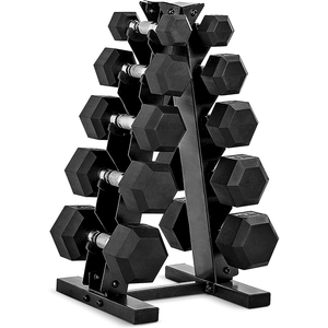 Factory Direct Selling Hexagonal <b>Dumbbell</b> Set With Rack 10kg 20kg 30kg Rubber <b>Hex</b> <b>Dumbbells</b> - Product Image 1