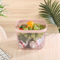 Panier de rangement multifonctionnel en métal avec poignée pour les achats au supermarché