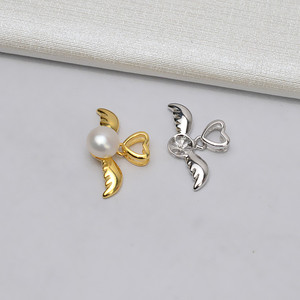Pendentif Wenchi en argent S925, petit ange, personnalité féminine, plateau vide pour 6 à 8 perles, composant de bijoux semi-fini, modèle - Product Image 1