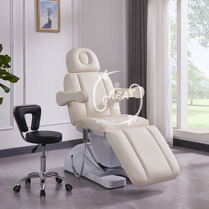 Camilla de Masaje de Belleza Beige con 3 Motores Eléctricos para Extensión de Pestañas, Tratamiento de Spa de Terapia Corporal de Lujo, Salón de Cosmética - Product Image 1