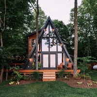 Luxe Chine Structure En Acier Toit Triangulaire Maison Modulaire Préfabriquée Petite Maison pour Salon Chambre Salle À Manger