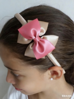 Bandeau double couche à nœud tendance, accessoires pour cheveux faits à la main pour bébés filles
