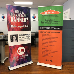 Support de bannière rétractable portable avec rouleau pour exposition en <span class=keywords><strong>extérieur</strong></span>, affichage déroulant pour impressions d'affiches - Product Image 5