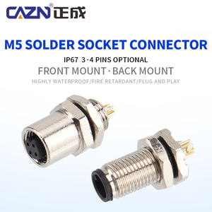 M5 ، 3 <span class=keywords><strong>4</strong></span> دبابيس لحام نوع المسمار مقبس معدني خلفي أمامي دائري للذكور والأنثى - Product Image 3