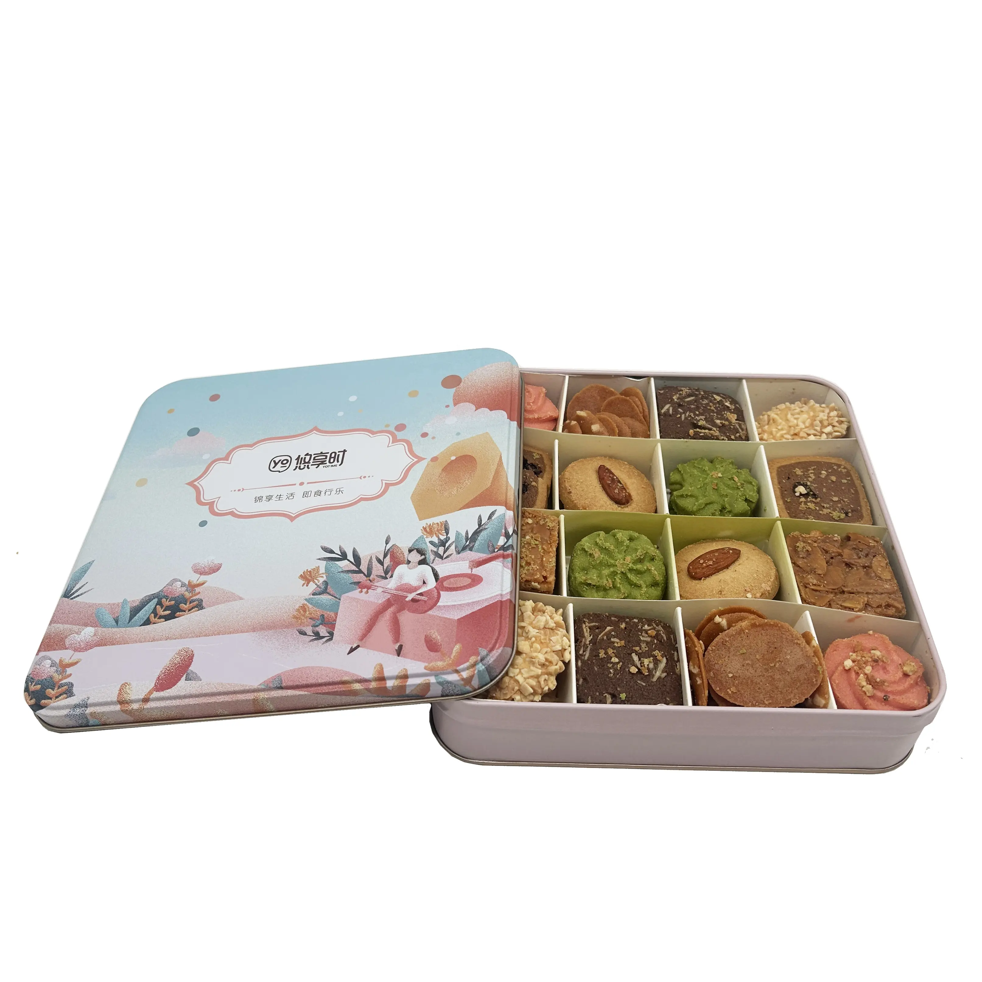 Weihnachts dose Box für Geschenk Süßigkeiten Keks Paket Lebensmittel qualität Weihnachts plätzchen Zinn Box Keks dosen mit Deckel
