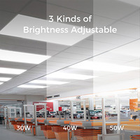Éclairage LED commercial moderne, panneau plat 2x2 2x4 600x600 595*595mm 30W/40W/50W, aluminium ultra-fin 110lm/W pour la maison et le bureau
