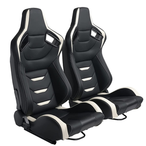 Sièges de course automobile simulés JIABEIR 1054B en cuir blanc de haute qualité, réglables - Product Image 1