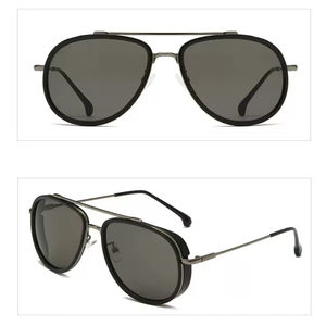 نظارات شمسية رياضية ماركة للرجال والنساء، نظارات طيار بإطار معدني مع شعار، نظارات شمسية عصرية - Product Image 5