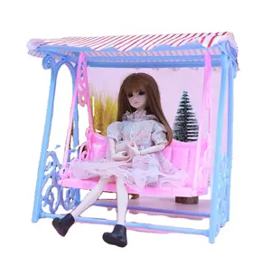 Móveis casa de bonecas mini modelo bjd6, boneca balanço de moldura para presente de aniversário da menina brinquedo de boneca