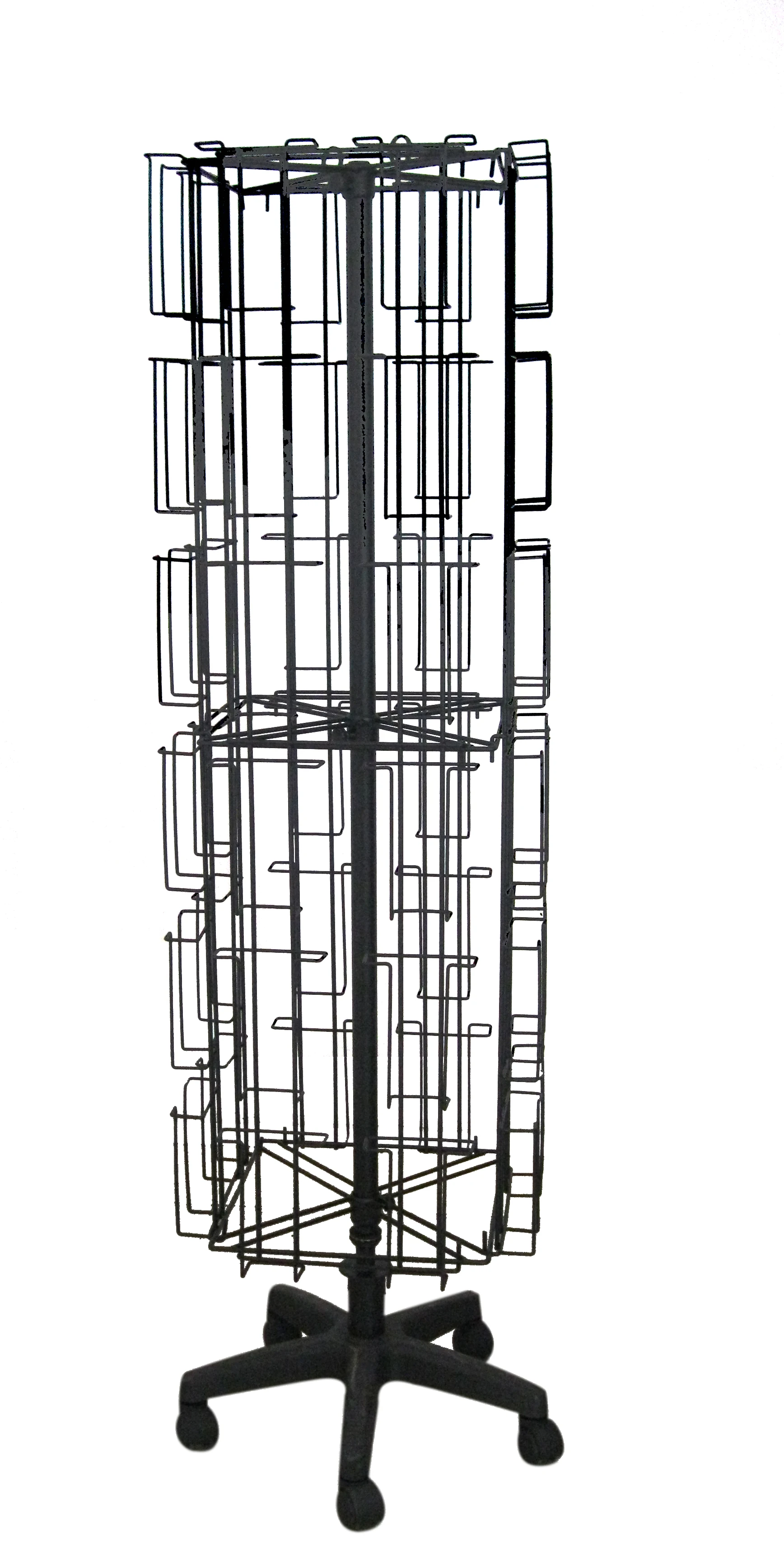 5本足可動小売回転金属ポストカードラックワイヤーポストカード