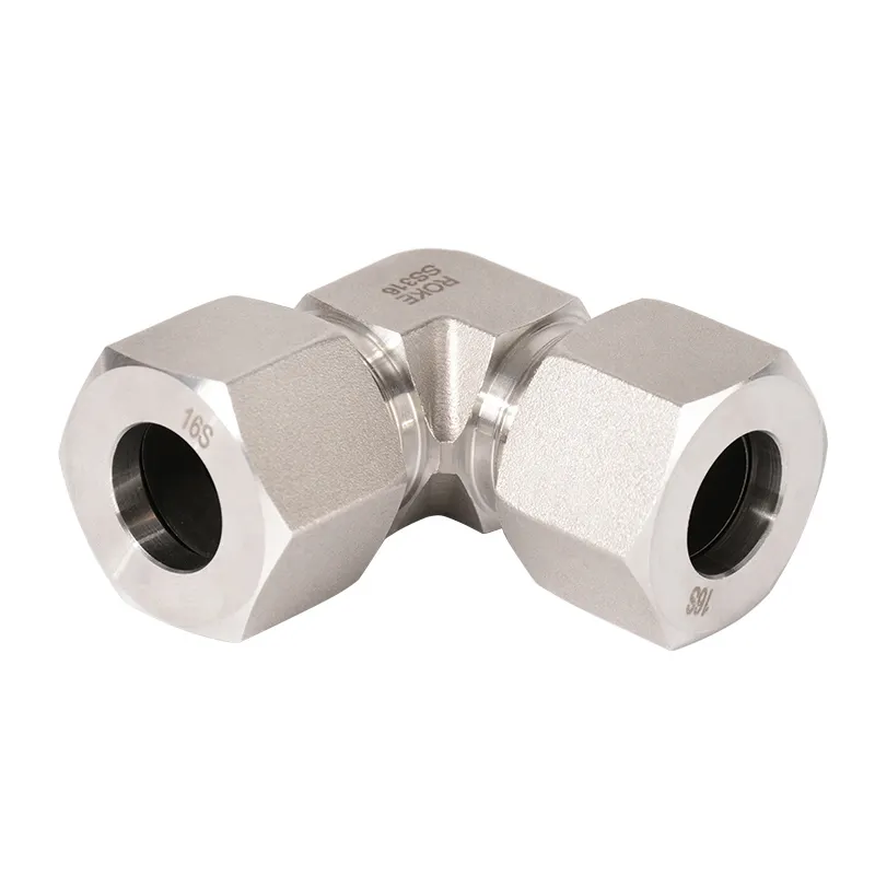 Raccordi per tubi a compressione idraulica a gomito a ghiera singola in acciaio inossidabile 90 DIN2353, ISO8434.1