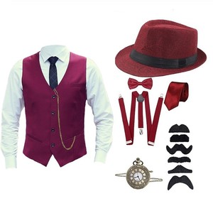 Gilet Retrò <span class=keywords><strong>Taglie</strong></span> <span class=keywords><strong>Forti</strong></span>, <span class=keywords><strong>Costume</strong></span> di Capodanno, Medievale Anni '20, da Gentiluomo Ricco, Cosplay, per Feste di Carnevale, Accessori per Balli a Tema Gatsby - Product Image 2