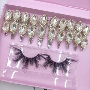 Vente en gros, ongles artificiels en acrylique, XXXL, ensembles de cils à pression, styliste, fait à la main, presse sur les ongles, boîte d'emballage - Product Image 4