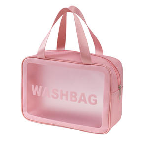 Sac à cosmétiques en PVC transparent, trousse de toilette de voyage de capacité moyenne, étui de rangement pour voyages d'affaires et voyages - Product Image 3