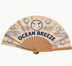 Abanico de mano plegable grande de bambú de 13 pulgadas, personalizado al por mayor, para eventos. - Product Image 5