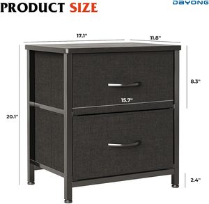 Muestra Gratis: Mesita de Noche Pequeña con 2 Cajones para Dormitorio - Product Image 6