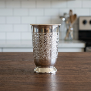 Vintage Floral Stainless Steel <b>Double</b> <b>Wall</b> <b>glass</b> Gift for Adults - Product Image 2