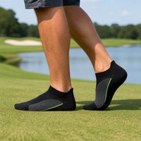 Service OEM/ODM, Chaussettes de sport respirantes à blocs de couleur avec logo personnalisé et languette de talon pour golfeurs et équipes de club