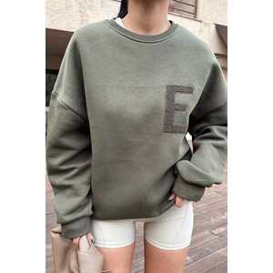 Sudadera con Capucha y Sudadera Deportiva Bordada Khaki E para Mujer - Product Image 2