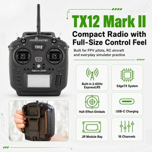 RadioMaster TX12 MKII 16 canaux avec gimbals à effet Hall, compatible OPENTX EDGETX, émetteur de télécommande ELRS pour drone RC et drone FPV - Product Image 4