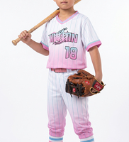 Maillots de baseball personnalisés à col rond, design d'usine, polyester respirant, rayures unisexes, maillots de baseball pour hommes