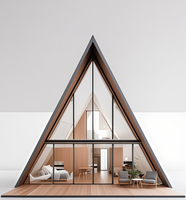Maisonnette préfabriquée en acier léger de style européen, à ossature en A, avec chambre, idéale pour la location ou l'habitation familiale
