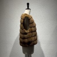 Gilet en fausse fourrure pour femme, sans manches, chaud et rayé, vêtement d'extérieur tendance pour l'hiver