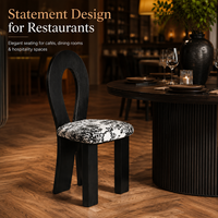 Chaise de salle à manger Artful Loop Back avec assise en tissu doux et structure en bois stable - Design sculptural moderne pour la maison, l'hôtel, le café
