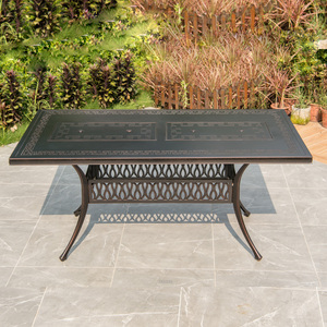 <strong>European</strong> Style Outdoor Cast Aluminum Single Table Barbecue Dining Table for Courtyard Villa Garden Electric Carbon <strong>Grill</strong> Table - Product Image 4