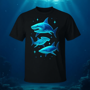 Camiseta Ocean Wildlife Shark Lover con diseño de brillo azul, ropa para hombre - Product Image 3