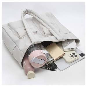 Bolso de Mano Informal de Gran Capacidad, Color Sólido, con Múltiples Bolsillos, Ligero, Acolchado, Tipo Puffy, para el Trabajo - Product Image 2