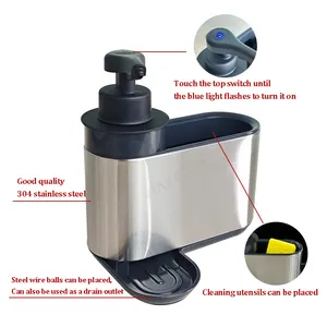 2024 vendita calda distributore automatico di sapone liquido in acciaio inox schiuma dispenser sapone da cucina bagno