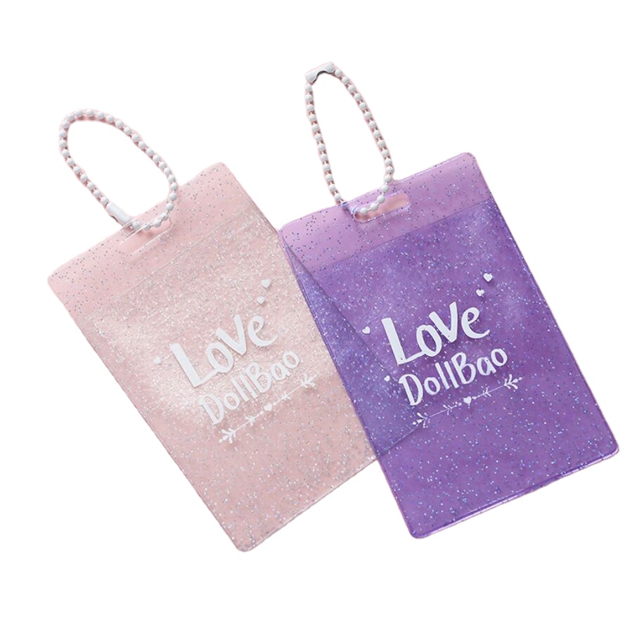 Корейская блестящая прозрачная Подвеска для фотокарты, брелок для ключей, прозрачный Карманный Кошелек, студенческий модный кошелек для монет