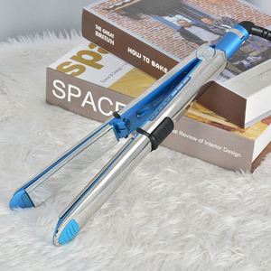 Lisseur de cheveux bleu en acier inoxydable à plaques étroites avec affichage LED de la température et fonction volumisante - Product Image 6