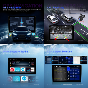 Autoradio Android Podofo 10 pouces double DIN 4+128G avec écran Incell, Carplay/Android Auto sans fil, WiFi, grand stock pour une livraison rapide - Product Image 2