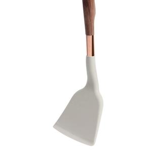 7 Pieces Cooking <b>Tool</b> Set Wood Grain Handle <b>Silicone</b> Kitchen Utensil Set with Rose Gold Storage Rack - Product Image 5