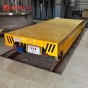 Low cost indoor cable drum operated handling steel slab rail trolley