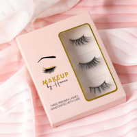 IShero – Lot de 2 paires de cils personnalisés blancs et noirs, emballage 3D, cils de vison demi-longueur pour les coins des yeux