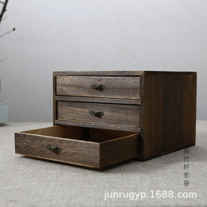 Caja de Té de Madera de Paulownia Quemada, 23x22.5x16.5cm, Tres Capas con Tapa, Almacenamiento de Té, Empaque de Regalo - Product Image 3