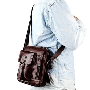 M13, bolso de mensajero personalizado de cuero genuino para <span class=keywords><strong>hombre</strong></span>, estilo de moda Vintage, bolso cruzado con asa superior, bolso de cuero de moda informal para <span class=keywords><strong>hombre</strong></span> - Product Image 4