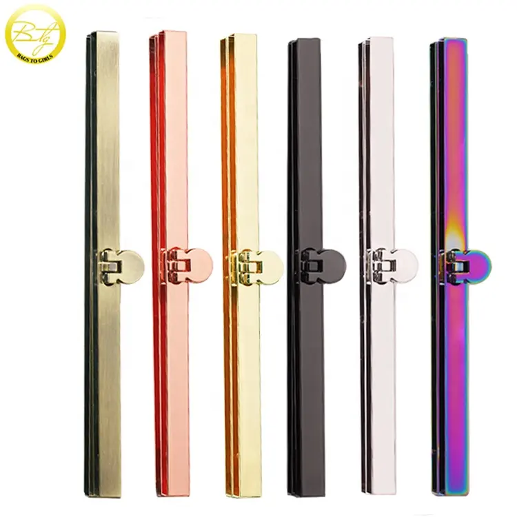 Good selling steel purse clutch closures wholesale multicolor frame handles hardware for diy leather bag making