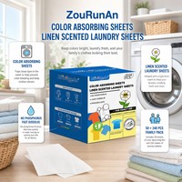 ZouRunAn Hojas Atrapadoras de Color, 50 Películas, 240 Hojas para Lavandería, Captura de Tinte, Colores Brillantes, Cuidado de Telas, Ecológico, Proveedor Mayorista