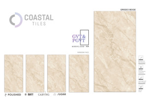 GRIGEO BEIGE Carreaux en porcelaine polie 9mm 600x1200MM / 24X48 Carreaux en briques réfractaires de qualité supérieure au design moderne et classique certifiés CE - Product Image 2