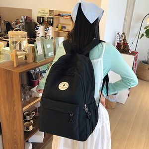 Large Capacity <b>Backpack</b> For Girls 15 Inches <b>School</b> Education Simple Design High <b>School</b> Student <b>Backpack</b> - Product Image 3