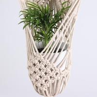 AAA278 Pot de fleurs en coton fait à la main, décoration de la maison, jardinière en corde tissée, cintre pour plantes, panier suspendu en coton